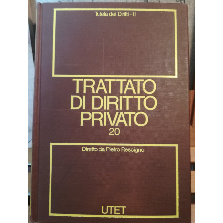 Trattato di diritto privato. 20. Tutela dei diritti. Tomo II.