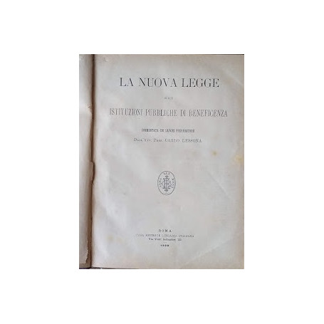 La nuova legge sulle istituzioni pubbliche di beneficenza