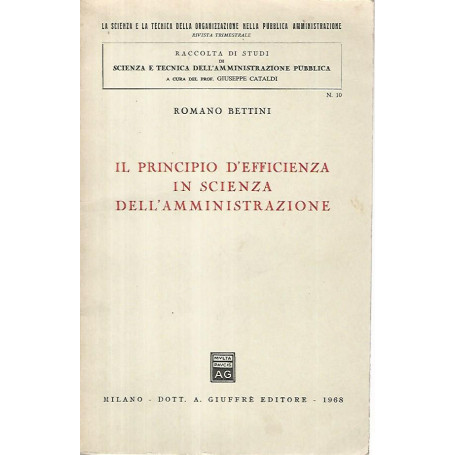 Il principio d'efficienza in scienza dell'amministrazione