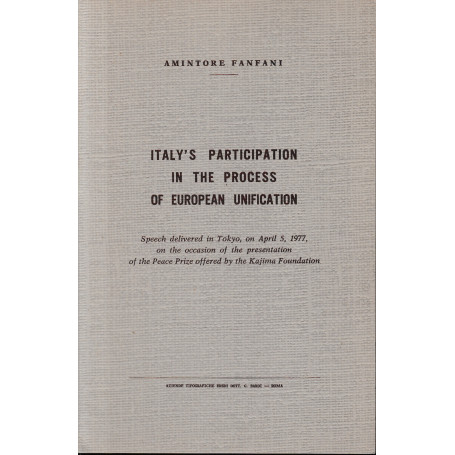 Italy's participation in the process of european unification