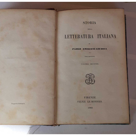 Storia della letteratura italiana. Volume secondo