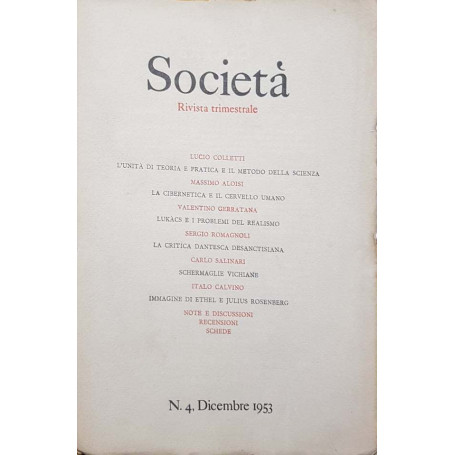 Società. N.4  dicembre 1953