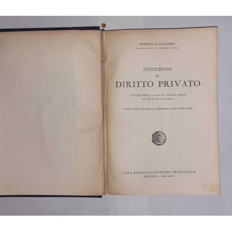 Istituzioni di diritto privato . Volume unico