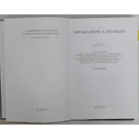 Separazione e divorzio. Tomo primo