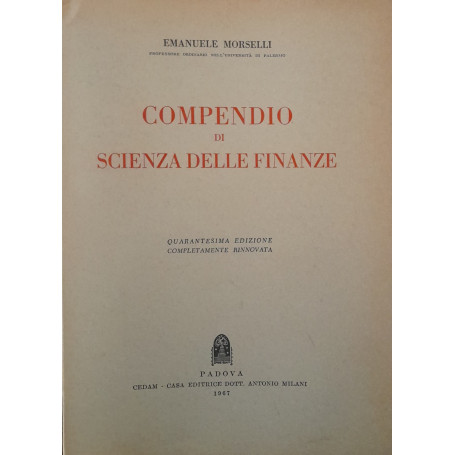 Compendio di scienza delle finanze