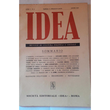 Idea. Mensile di cultura politica e sociale. Anno V-N.6