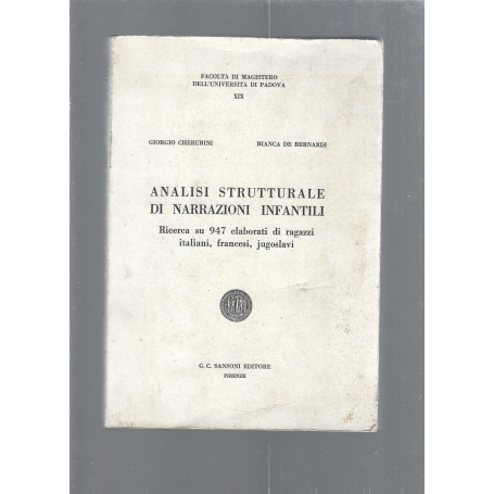 Analisi strutturali di narrazioni infantili