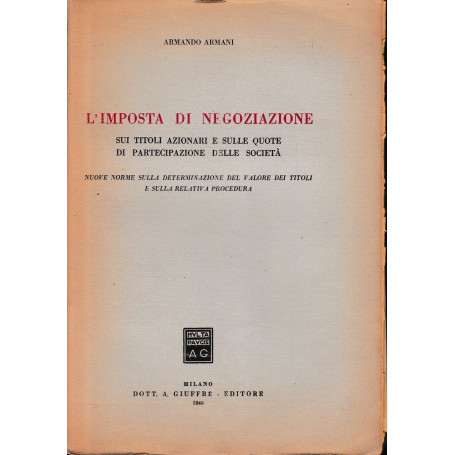 L'imposta di negoziazione  più fascicolo di aggiornamento