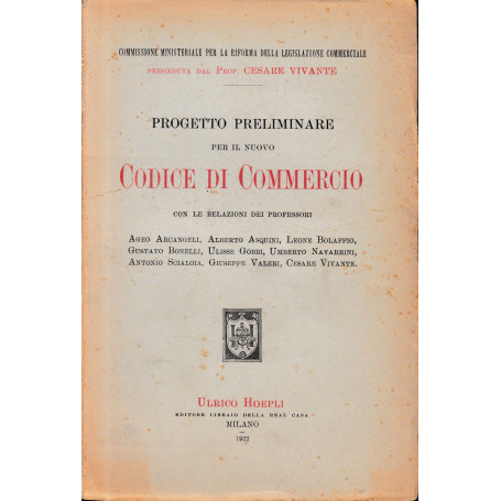 Progetto preliminare per il nuovo Codice di Commercio