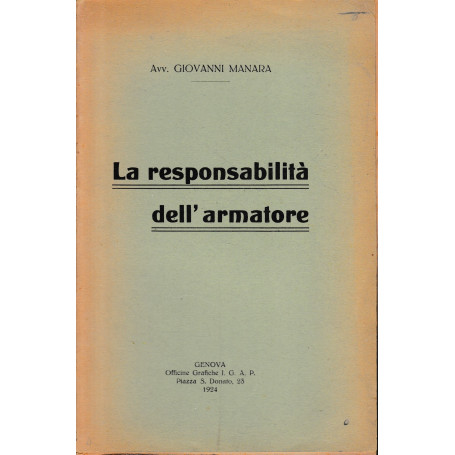 La responsabilità dell'armatore