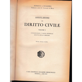 Istituzioni di Diritto Civile. Vol. 1.