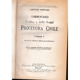 Commentario del Codice e delle Leggi di Procedura Civile  vol. 1.Librisaggi