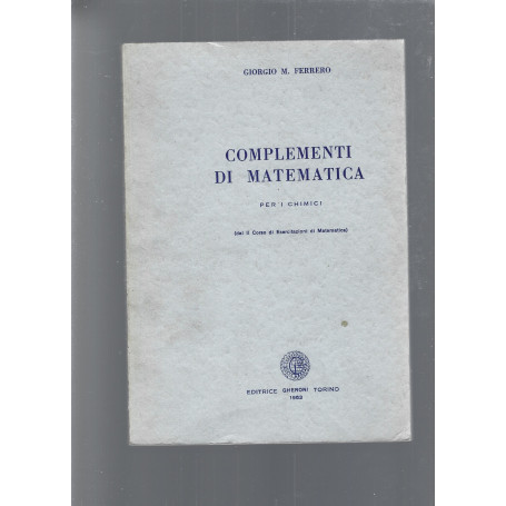 COMPLEMENTI DI MATEMATICA per i chimici