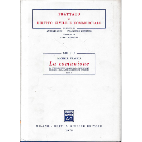 Trattato di diritto civile e commerciale  vol. 13/2: La comunione