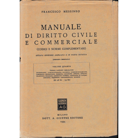 Manuale di Diritto Civile e Commerciale  vol. 4