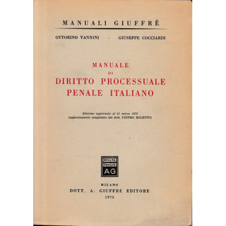 Manuale di Diritto Processuale Penale Italiano