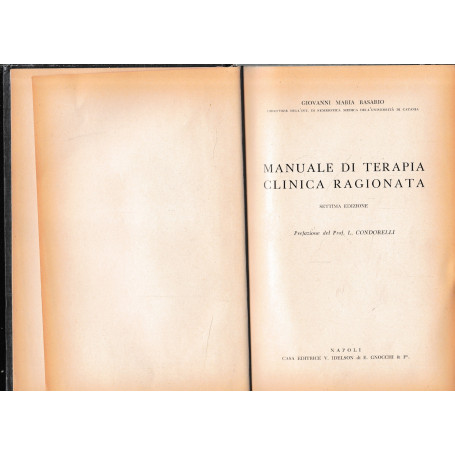 Manuale di terapia clinica ragionata