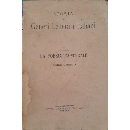 Storia dei generi letterari italiani. La poesia pastorale