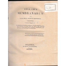 Syllabus Membranarum  tre volumi. Opera completa. Testo in Latino.Librisaggi