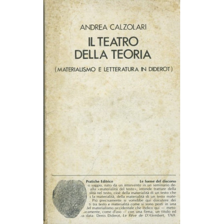 Il teatro della teoria. Materialismo e letteratura in Diderot