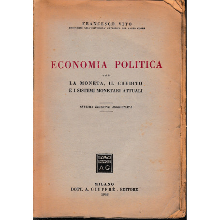 Economia Politica  vol. 3°. Un volume