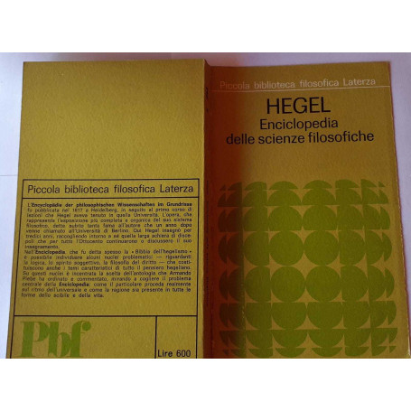 Enciclopedia delle scienze filosofiche a cura di Armando Plebe