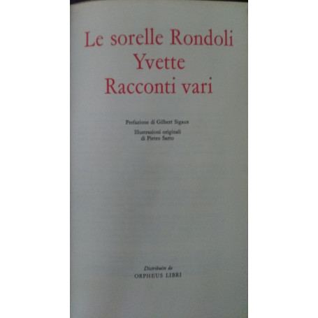 Le sorelle Rondoli Yvette. Racconti vari