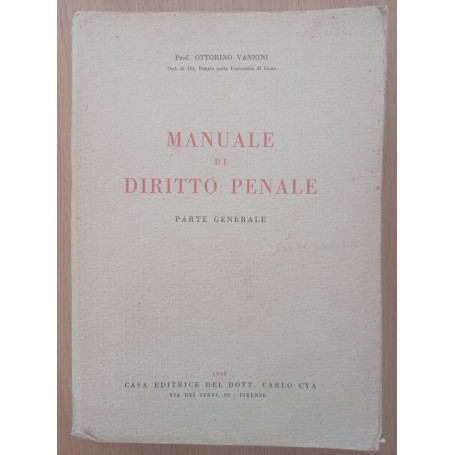 Manuale di diritto penale parte generale