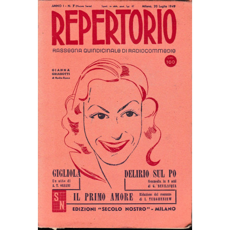 Repertorio. Rassegna quindicinale di radiocommedie. Anno 1  n. 7. 1949