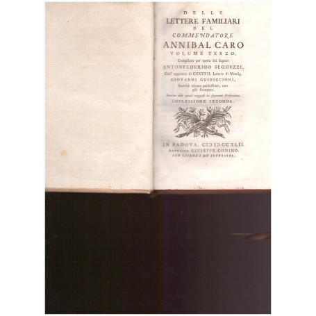 DELLE LETTERE FAMILIARI DEL COMMENDATORE ANNIBAL CARO VOLUME TERZO