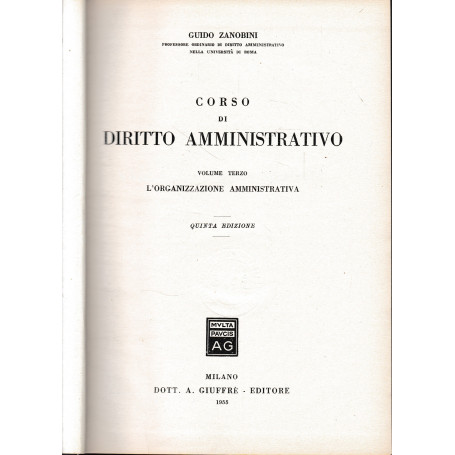 Corso di Diritto Amministrativo  vol. 3°