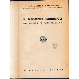 Il negozio giuridico nel diritto privato italiano