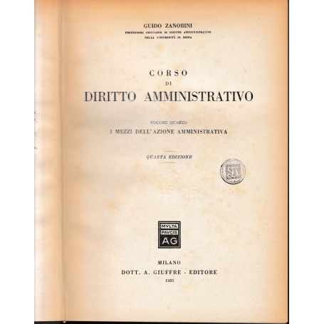 Corso di Diritto Amministrativo  vol. 4°