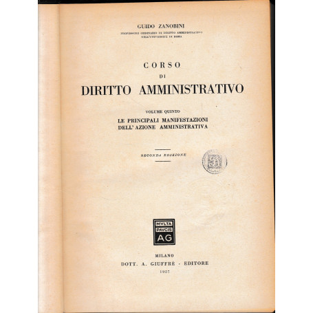 Corso di Diritto Amministrativo  vol. 5°