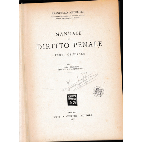 Manuale di Diritto Penale. Parte generale.