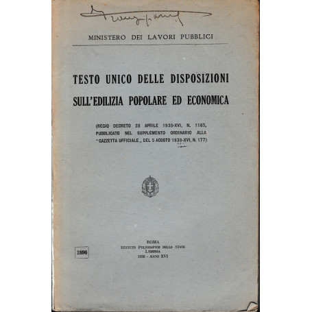 Testo unico delle disposizioni sull'edilizia popolare ed economica.