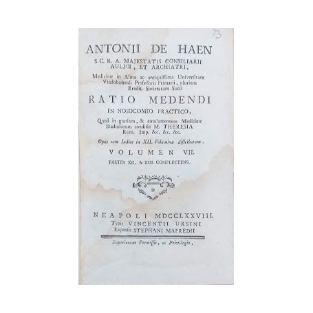 Ratio Medendi in Nosocomio Practico. Volumen VII