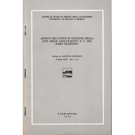 Aspetti del patto di gestione della lite nelle assicurazioni R. C. del ramo trasporti. Estratto da Archivio Giuridico  vol  CXCILibrisaggi