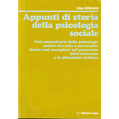 Appunti di storia della psicologia sociale : voci minoritarie della psicologia sociale tra Otto e Novecento : alcuni esemplari n