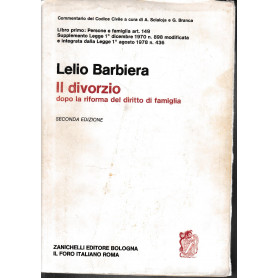 Il divorzio dopo la riforma del diritto di famiglia. Libro primo: Persone e famiglia art.149. Supplemento Legge 1° Dicembre