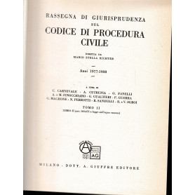 Rassegna Di Giurisprudenza Sul Codice Di Procedura Civile. Anni 1977-1980. Tomo II. libro II. art. 163-473 e legge sull'equo can