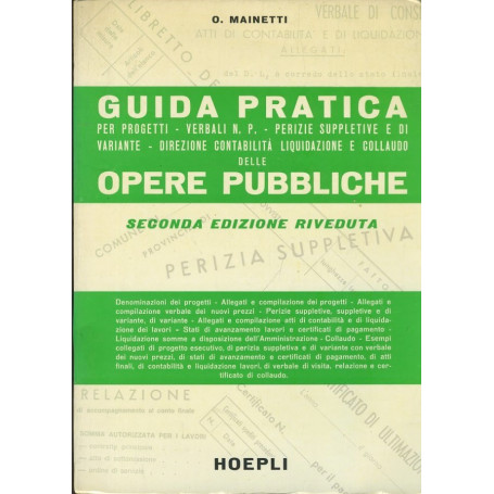 Guida pratica per progetti  verbali n. P.   perizie supplettive e di variante  direzione contabilità  liquidazione e coll