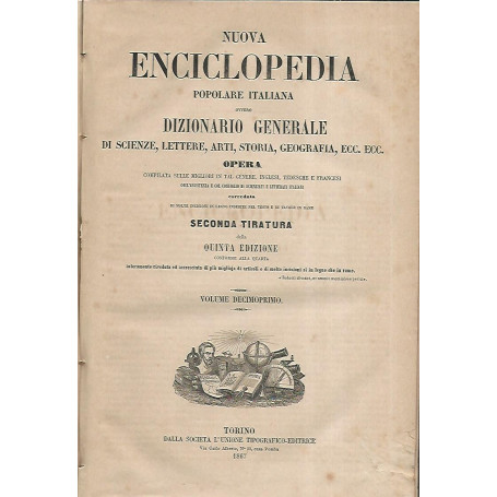 Nuova enciclopedia popolare italiana ovvero dizionario generale di scienze lettere