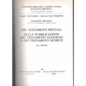 Libro secondo-Delle successioni. Dei testamenti speciali. Della pubblicazione dei testamenti olografi e dei testamenti segreti.Librisaggi
