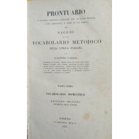 Prontuario di vocaboli attenenti a parecchie arti  ad alcuni mestieri  a cose domestiche  e altre di uso comune per un saggio d