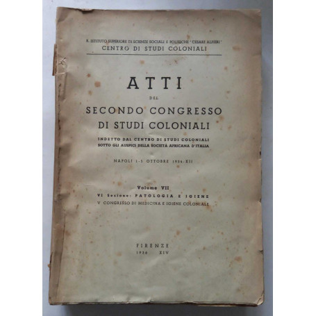 Atti del secondo Congresso di studi coloniali (Volume VII)