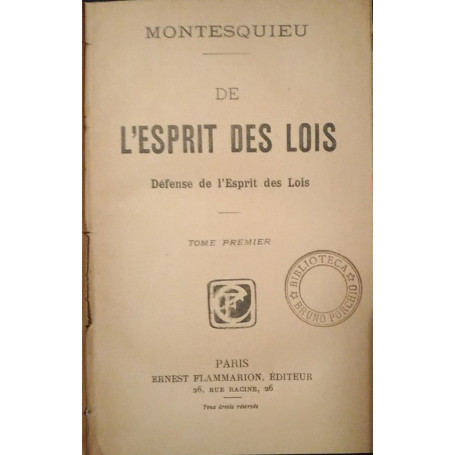 De l'esprit des lois