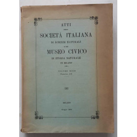 Atti Società Italiana Scienze Naturali e Museo Civico  storia naturale Milano