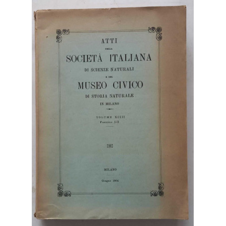 Atti Società Italiana Scienze Naturali e Museo Civico  storia naturale Milano