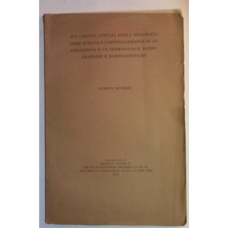Sui compiti att.li della geog. come scienza e d.ni morfografiche e morfogenetiche
